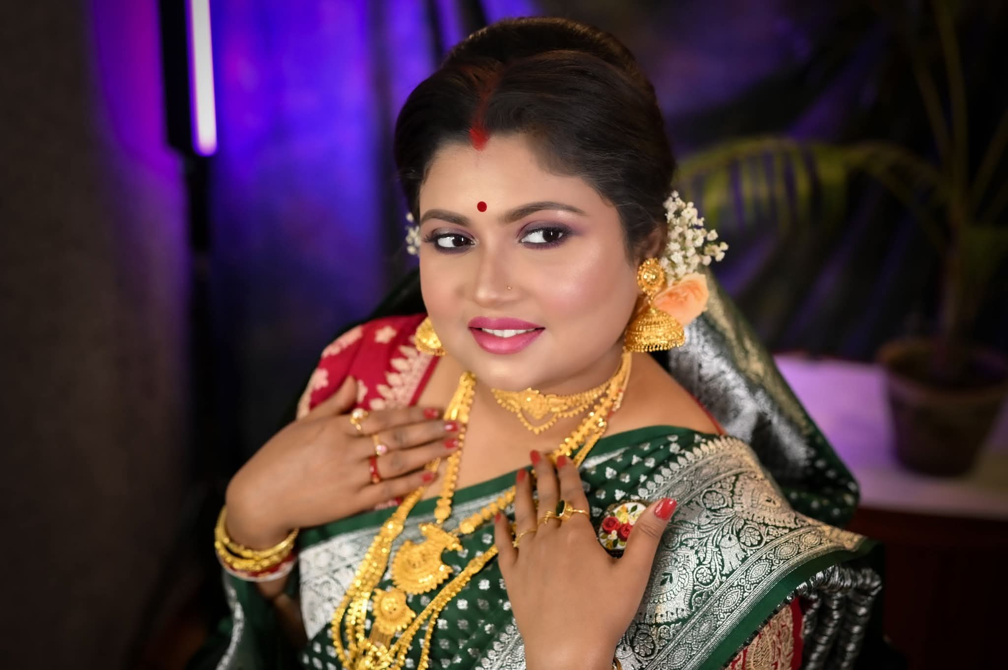 Traditional Bengali Bridal Look Close-up
